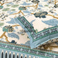 Blue and Green Floral Jaal Cotton Super King Bedsheet