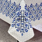 Indigo Mughal Jaal Cotton Dining Table Cover