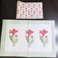 Pink Floral Motifs Percale Cotton Hand Block Printed Super King Bedsheet
