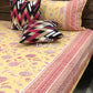 Yellow and Pink Floral Jaal Super King Bedsheet