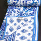 Blue Floral Jaal Mulmul Double Bed Dohar