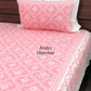 Pink Mughal Jaal Super King Cotton Bedsheet