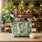 Green Floral Medium Tote Bag with Zip