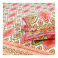 Pink and Green Ikat Bedsheet