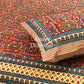 Maroon and Mustard Kalamkari Cotton King Size Bedsheet