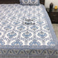 Blue Floral Mughal Jaal Bedsheet