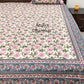 Pink Floral Jaal Cotton King Size Bedsheet