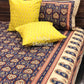 Indigo and Maroon Cotton Kalamkari Super King Bedsheet