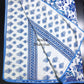Blue Floral Jaal Mulmul Double Bed Dohar