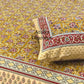 Mustard Green Kalamkari Cotton King Size Bedsheet