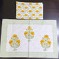Yellow Floral Mughal Jaal Percale Cotton Hand Block Printed Super King Bedsheet