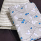 Blue Floral Jaal Cambric Cotton Single Dohar Pair