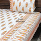 Orange and Yellow Floral Motifs Bedsheet