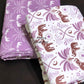 Magenta and Brown Elephant Motifs Cambric Cotton Single Dohar Pair
