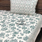 Turquoise Floral Jaal Super King Bedsheet