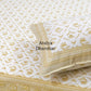 Yellow and Beige Floral Mughal Jaal Cotton King Size Bedsheet