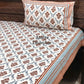 Brown Floral Mughal Jaal Bedsheet