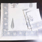 Blue and Grey Floral Motifs Percale Cotton Hand Block Printed Super King Bedsheet