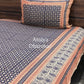Indigo Kalamkari Cotton King Size Bedsheet