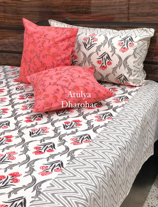 Floral Mughal Jaal Super King Bedsheet