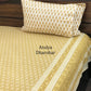 Mustard Butti Mulmul Single Dohar Pair with Super King Bedsheet Set