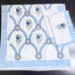 Blue Floral Mughal Jaal Percale Cotton Hand Block Printed Super King Bedsheet