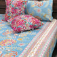 Multicolour Floral Jaal Cotton Super King Bedsheet