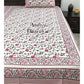 Pink Floral Jaal Single Hand Block Bedsheet