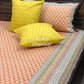 Orange Butti Cotton King Size Bedsheet