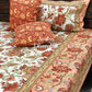 Orange Floral Jaal Bedsheet