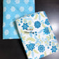 Blue Floral Jaal Cambric Cotton Single Dohar Pair