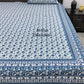 Blue Floral Jaal Cotton King Size Bedsheet