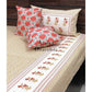 Mustard Zigzag with Floral Motifs Bedsheet