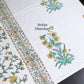 Yellow and Green Floral Motifs Hand Block Printed Waffle Cotton Towel
