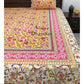 Yellow Floral Jaal Cotton Single Bedsheet