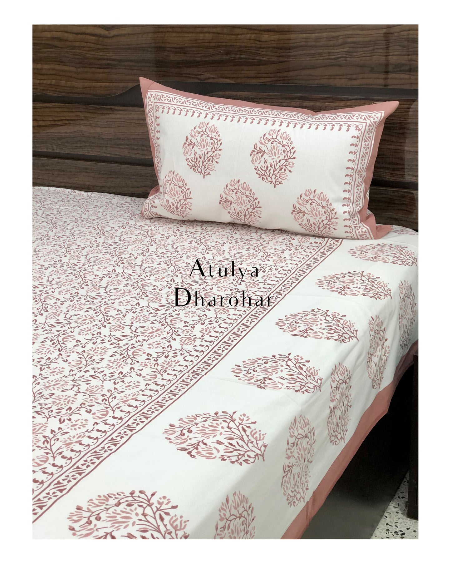 Brown Floral Bedsheet