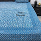 Blue Mughal Jaal Cotton King Size Bedsheet