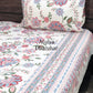 Blue and Pink Floral Jaal Cotton Super King Bedsheet