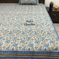 Blue and Grey Floral Jaal Bedsheet