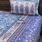 Blue Floral Jaal Cotton Super King Bedsheet