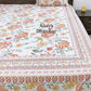 Multicolour Floral Jaal Cotton Super King Bedsheet