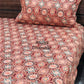 Maroon Floral Mughal Jaal Super King Cotton Bedsheet