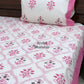 Pink Floral Mughal Jaal Cotton Super King Bedsheet