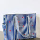 Blue and Red Hearts Medium Tote Bag with Zip