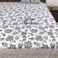 Charcoal Grey Floral Jaal Super King Bedsheet