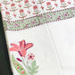 Pink Floral Motifs Percale Cotton Hand Block Printed Super King Bedsheet