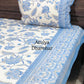 Blue Floral Jaal King Size Bedsheet