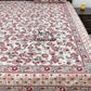 Red and Grey Floral Jaal Cotton King Size Bedsheet