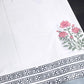 Pink and Orange Floral Motifs Percale Cotton Hand Block Printed Super King Bedsheet