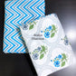 Blue and Green Floral Mughal Jaal Cambric Cotton Single Dohar Pair